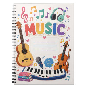 Cuaderno Tema de música Kawaii lindo para niños y escuela
