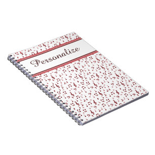 Cuaderno Tema de música rojo personalizado