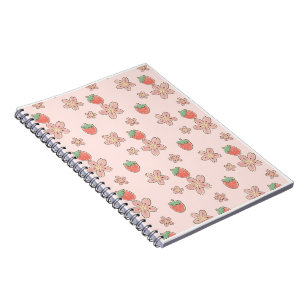 Cuaderno Tema de primavera de fresa rosa personalizar