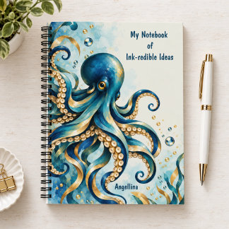 Cuaderno Tema del Océano | Pulpo | Caprichoso