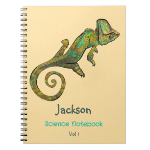 Cuaderno Tema escolar con nombre de lagarto verde gráfico