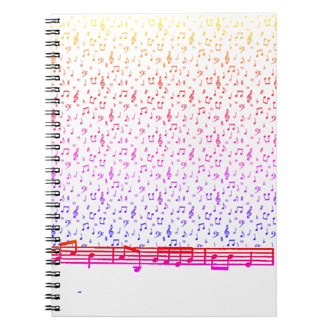 Cuaderno tema musical de arcoíris (Frente)