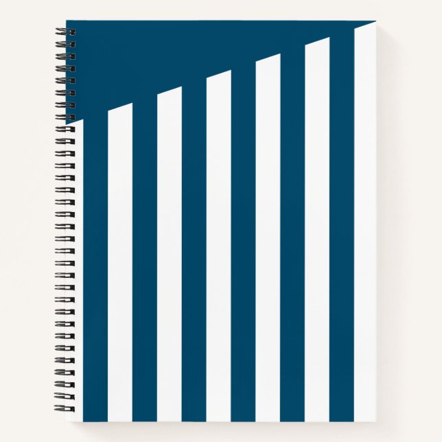 Cuaderno Tema náutico Bandas azules y blancas (Anverso)
