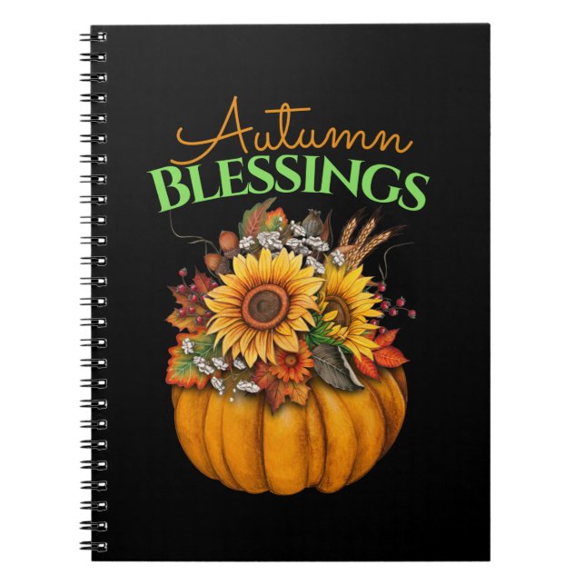 Cuaderno Temática de calabaza - Bendiciones de otoño (Frente)