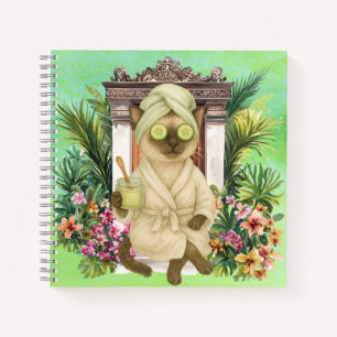 Cuaderno temático de spa para amantes de gatos sia