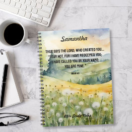 Cuaderno Temor No Biblia Verso Acuarela Naturaleza Flores s