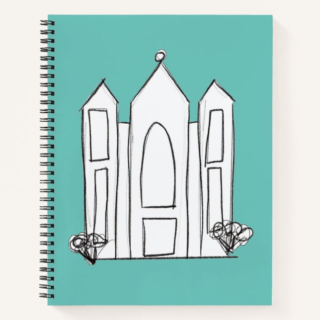 Cuaderno Templo LDS Salt Lake City simple moderno mormón (Anverso)