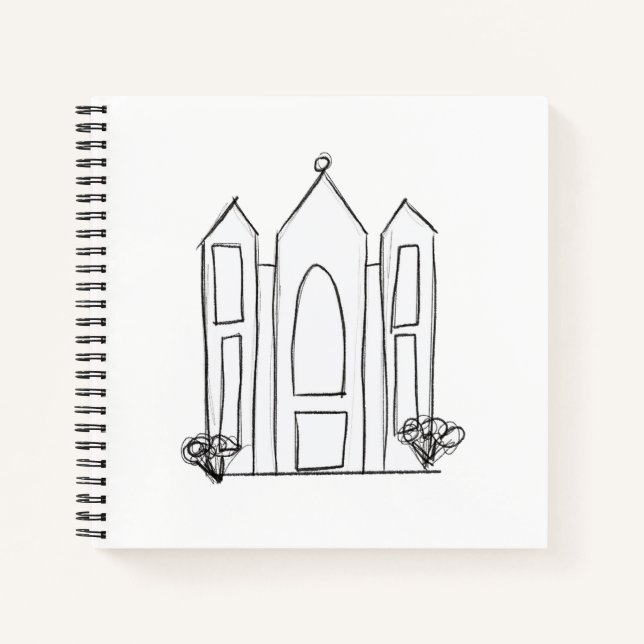 Cuaderno Templo LDS Salt Lake City simple moderno mormón (Anverso)