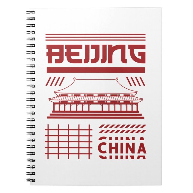 Cuaderno Templo Urbano Gráfico de Pekín China (Frente)