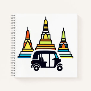 Cuaderno Templos tailandeses y tuk tuks