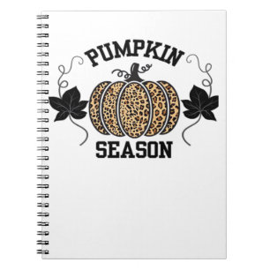 Cuaderno Temporada de calabaza Cheetah Print Pumpkin Fall D