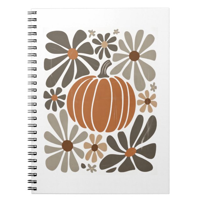Cuaderno Temporada de calabaza de la Caída Floral Boho (Frente)
