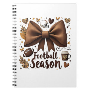 Cuaderno Temporada de fútbol de Game Day Bow Coquette