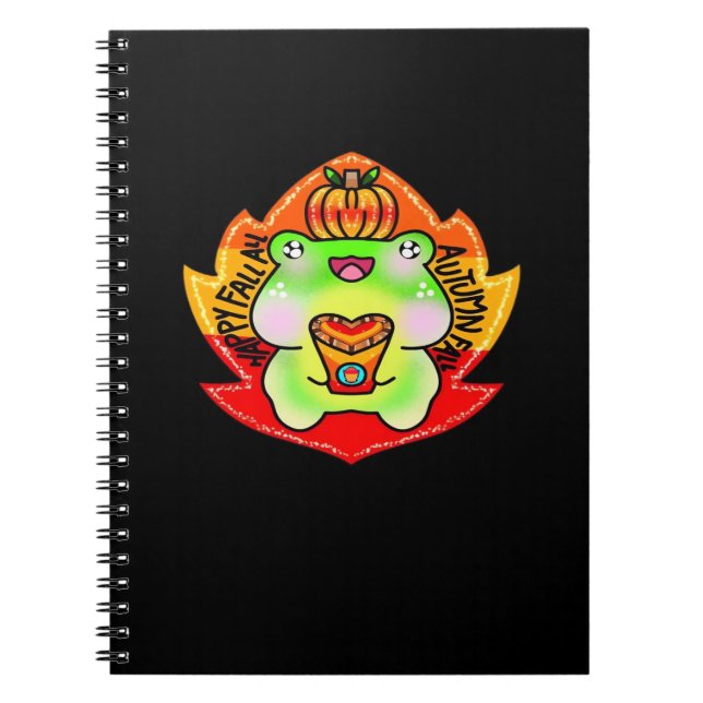 Cuaderno Temporada de otoño feliz de la estación de caída d (Frente)