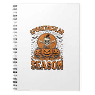 Cuaderno Temporada Espeluznante Calabaza de Cráneo de Hallo
