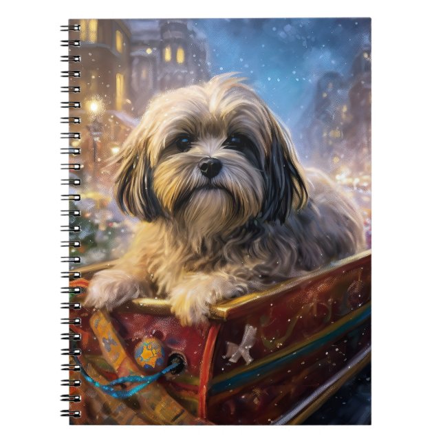 Cuaderno Temporada festiva de los Navidades Apso de Lhasa (Frente)