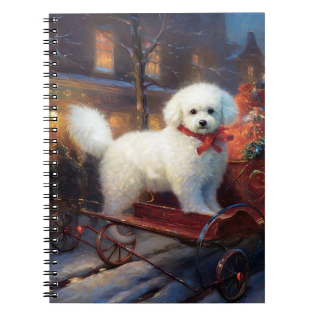 Cuaderno Temporada festiva de los Navidades Bichon Frise (Frente)