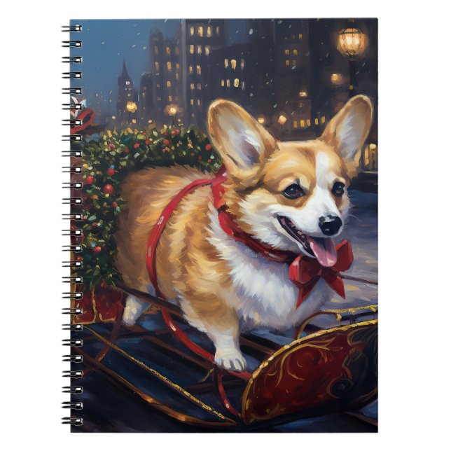 Cuaderno Temporada festiva de los Navidades Corgi (Frente)