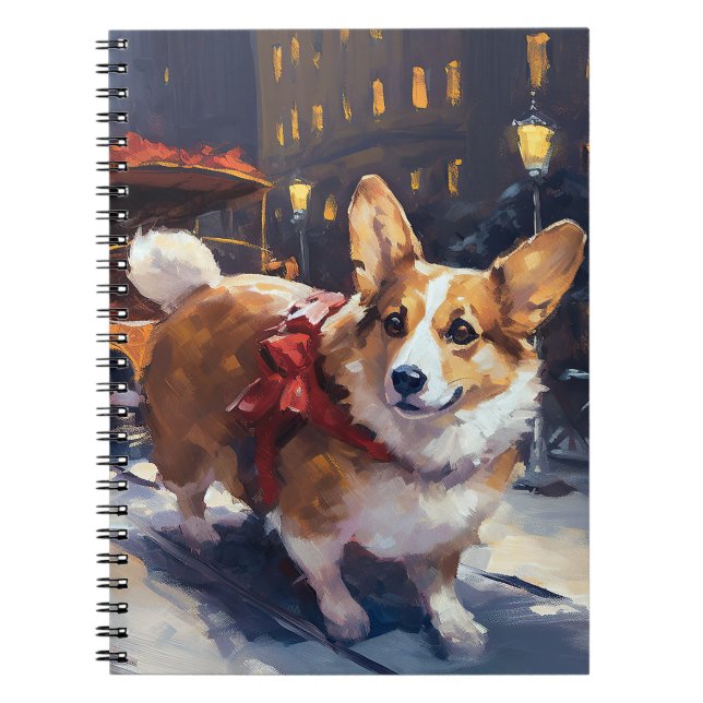 Cuaderno Temporada festiva de los Navidades Corgi (Frente)