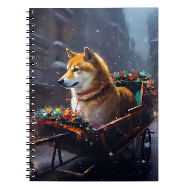 Cuaderno Temporada festiva de los Navidades Inu de Shiba (Frente)
