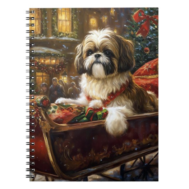 Cuaderno Temporada festiva de los Navidades Shih Tzu (Frente)