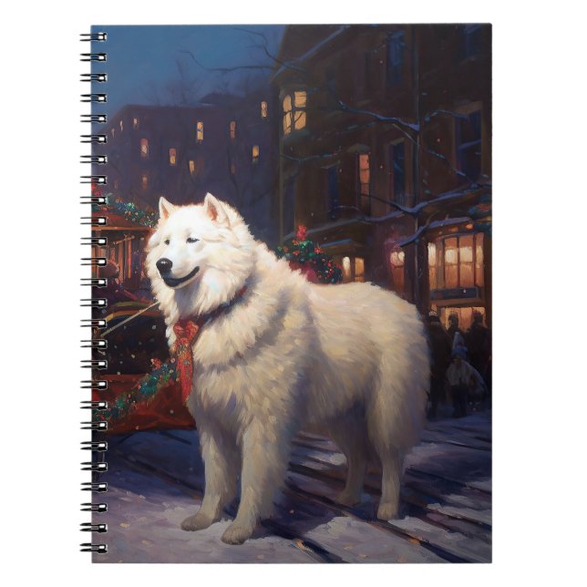 Cuaderno Temporada Festiva de Navidad Samoyedo (Frente)