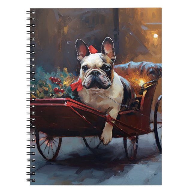 Cuaderno Temporada festiva de Navidades de Bulldog francese (Frente)