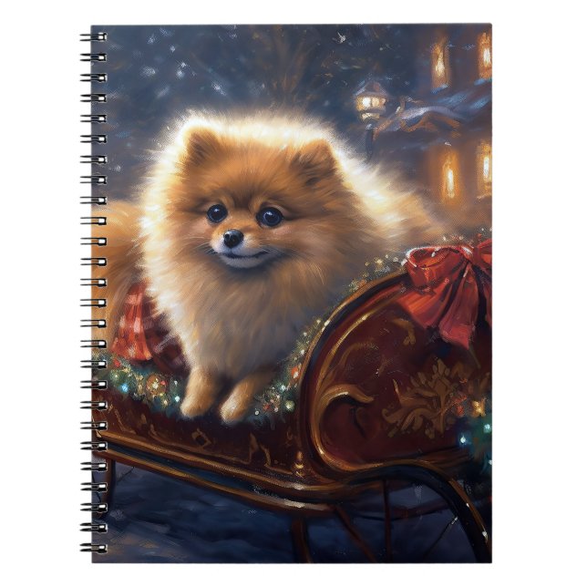 Cuaderno Temporada Navideña del pomerania cepillada (Frente)