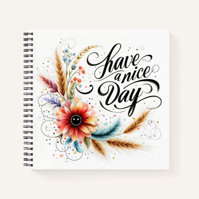 Cuaderno Ten un buen día floral (Anverso)