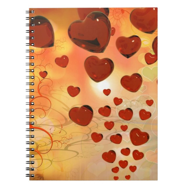 Cuaderno Tendencia corazones de amor, accesorios. Día de Sa (Frente)