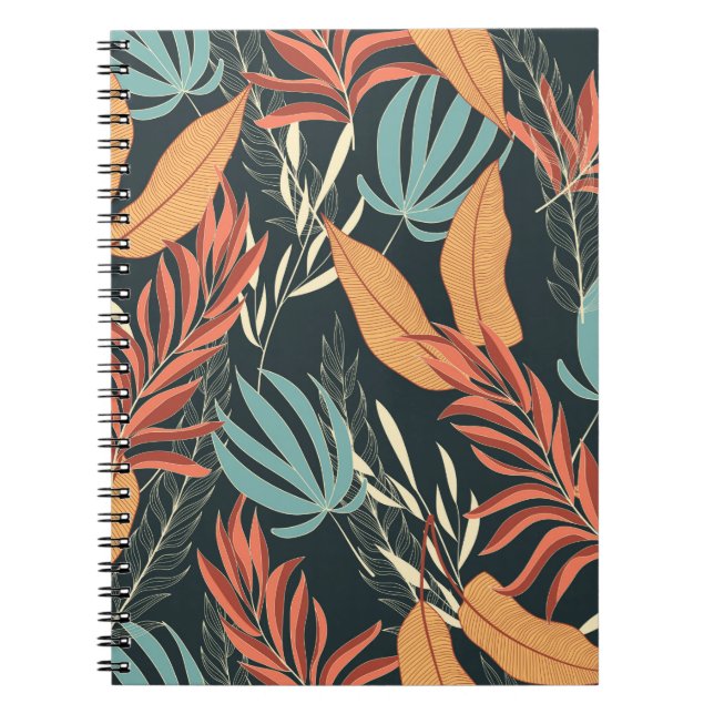 Cuaderno Tendencia de patrón tropical sin fisuras con amari (Frente)