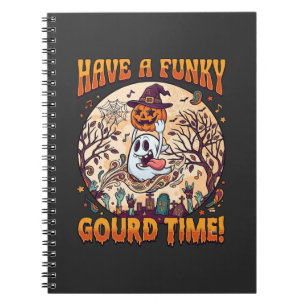 Cuaderno Tener tiempo de calabaza funky Halloween Fantasma