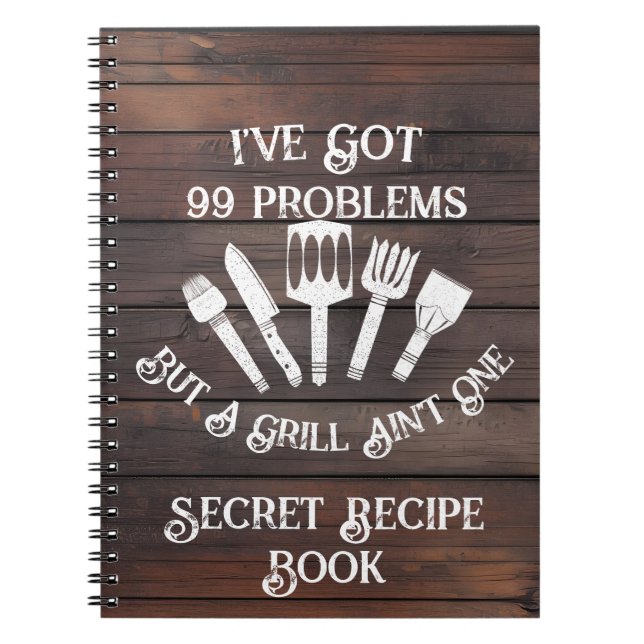 Cuaderno "Tengo 99 problemas pero un asador no es gracioso (Frente)