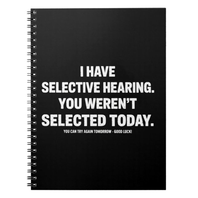 Cuaderno Tengo Audición Selectiva No Fuiste Seleccionado Ho (Frente)