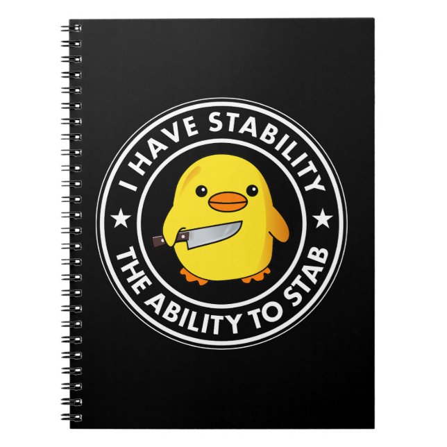 Cuaderno Tengo La Estabilidad De Apuñalar Graciosamente (Frente)