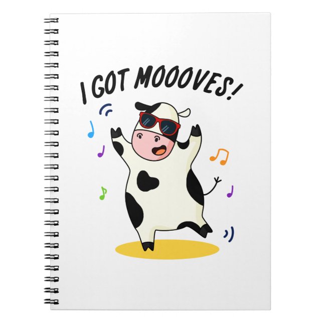 Cuaderno Tengo Moooves Vaca Divertida Bailando Chiste  (Frente)