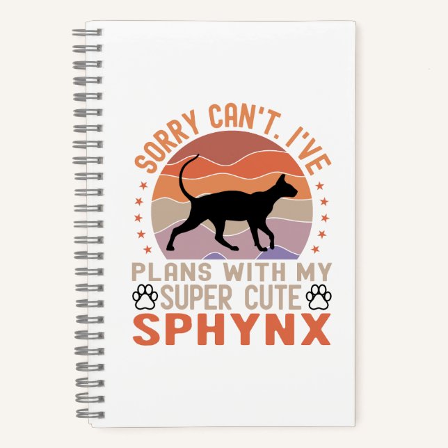 Cuaderno Tengo planes con mi gato Sphynx (Anverso)