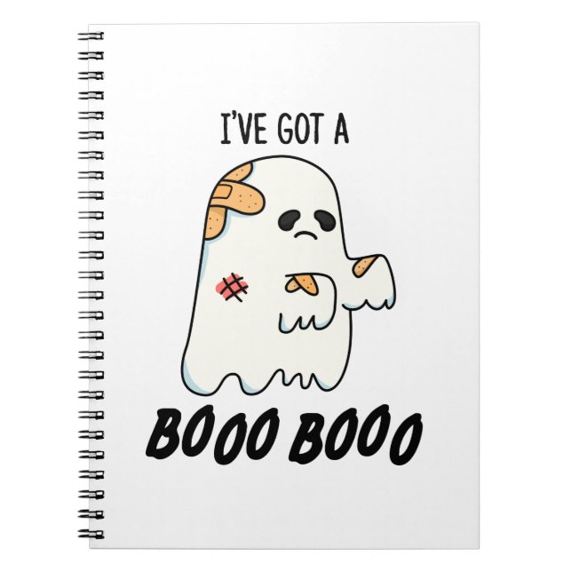 Cuaderno Tengo un Boo Boo Chiste divertido de fantasma de H (Frente)