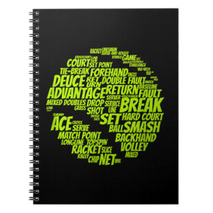 Cuaderno Tenis Jugador De Tenis Jugando A La Pelota De Teni