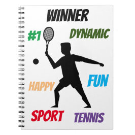 Cuaderno Tenis jugador divertido 