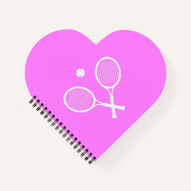 Cuaderno Tenis raqueta el corazón rosado (Anverso)