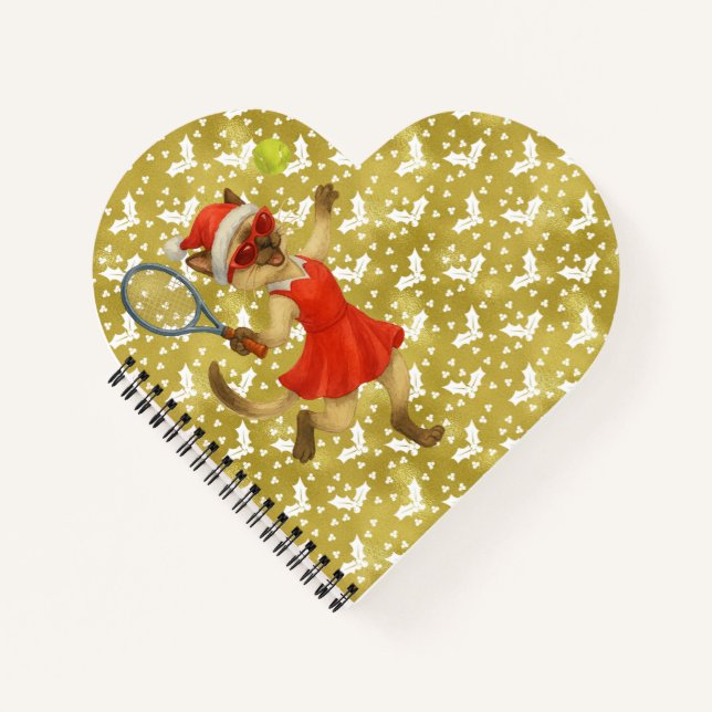 Cuaderno Tennis Christmas themed for Cat Lovers  (Anverso)