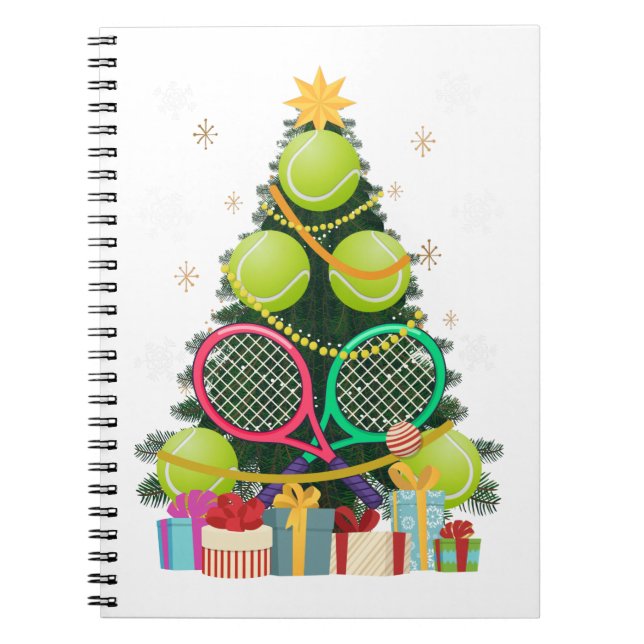 Cuaderno Tennis Christmas Tree Tennis Player Tennis Entrena (Frente)