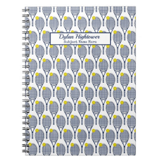 Cuaderno Tennis Racquet | Nombre blanco del patrón de bola 