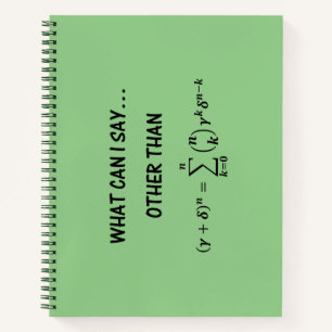 Cuaderno Teorema binomial Humor matemático Chiste qué puedo