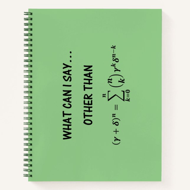 Cuaderno Teorema binomial Humor matemático Chiste qué puedo (Anverso)