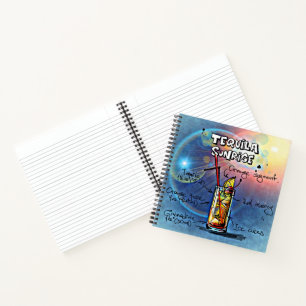 Cuaderno Tequila Sunrise Cocktail (#7/12 Set de recetas par