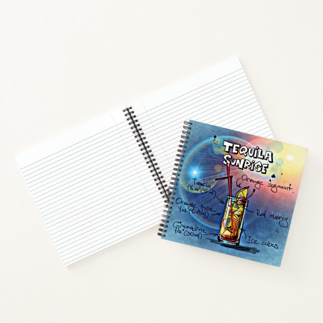Cuaderno Tequila Sunrise Cocktail (#7/12 Set de recetas par (Interior)