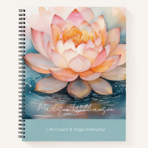 Cuaderno Terapeuta moderno Spa Yoga Zen Flor de Loto Rosa Q