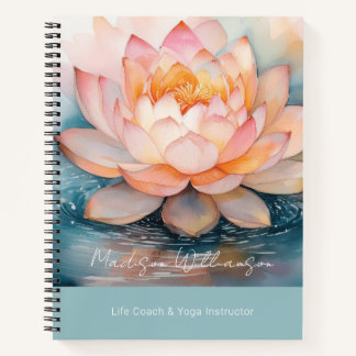 Cuaderno Terapeuta moderno Spa Yoga Zen Flor de Loto Rosa Q